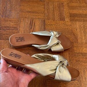 Miz Mooz Metallic Gold Women's Sandals